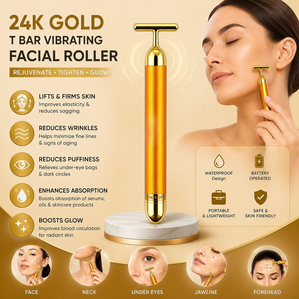 T-Shaped Energy Massager | Battery-Operated face and Body Massager