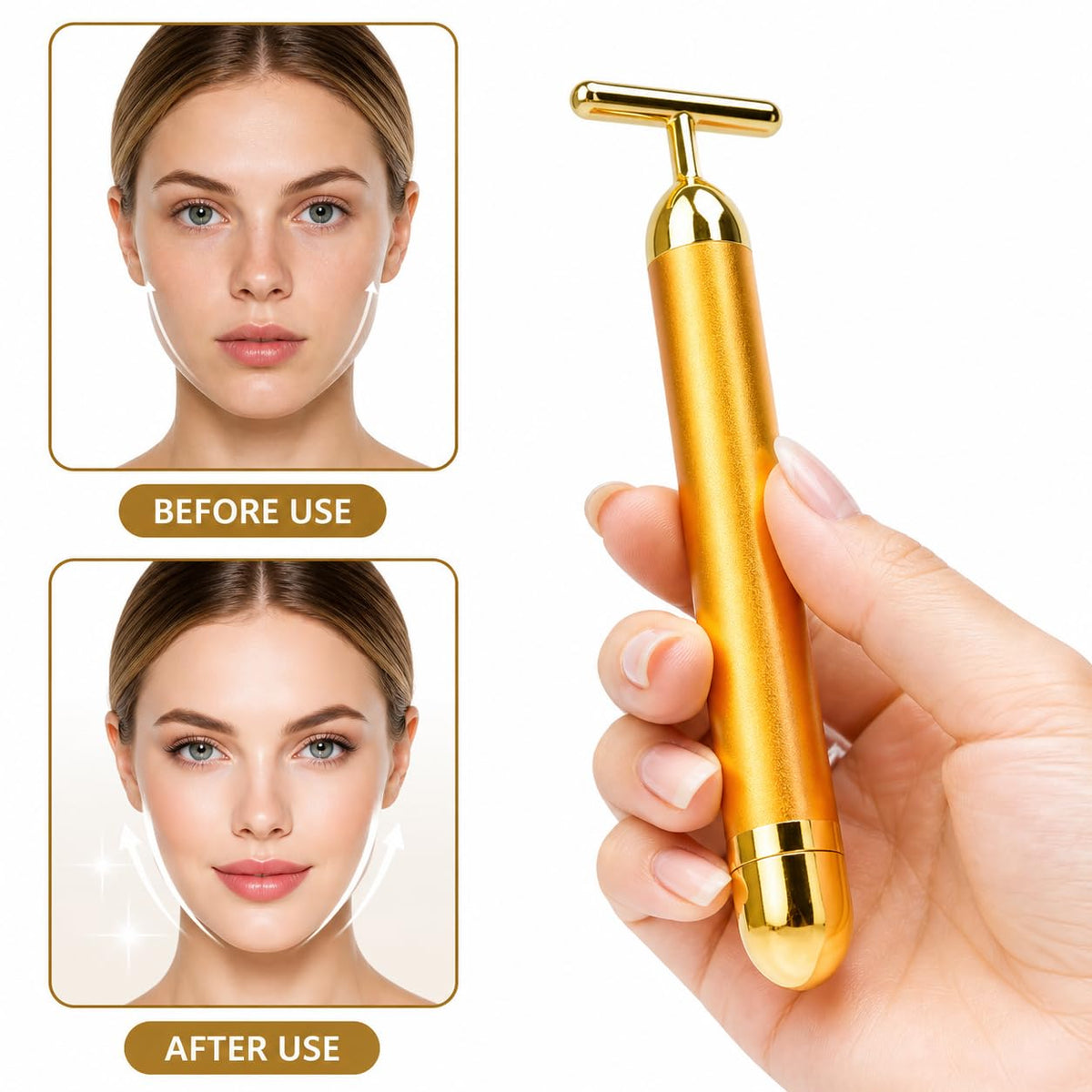 T-Shaped Energy Massager | Battery-Operated face and Body Massager
