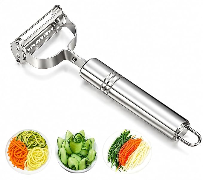 2-in-1 Stainless Steel Vegetable Peeler & Julienne Slicer – Kitchen Vegetable Cutter