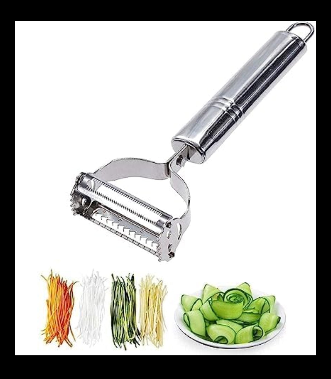 2-in-1 Stainless Steel Vegetable Peeler & Julienne Slicer – Kitchen Vegetable Cutter