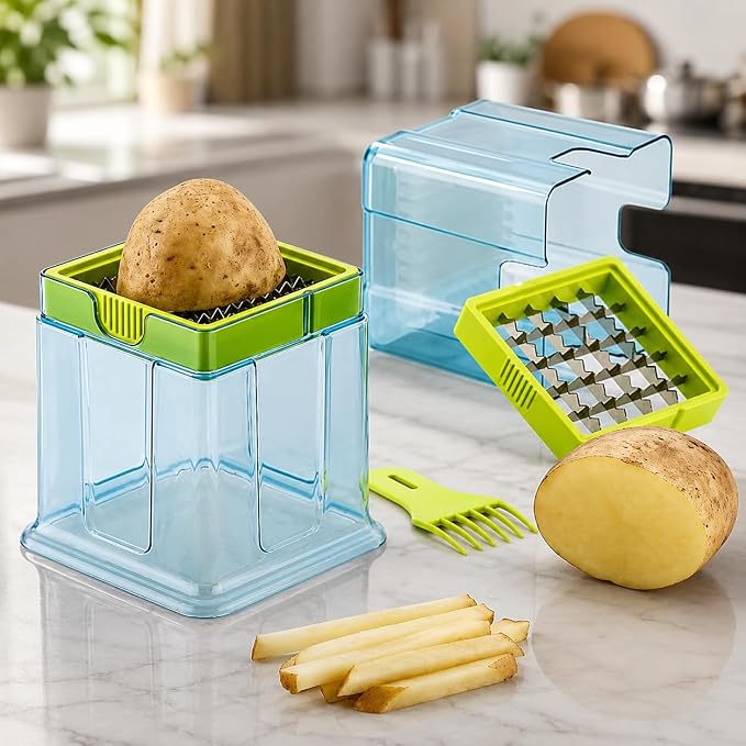 Manual Potato Cutter for Finger Chips | French Fry Cutter & Potato Slicer