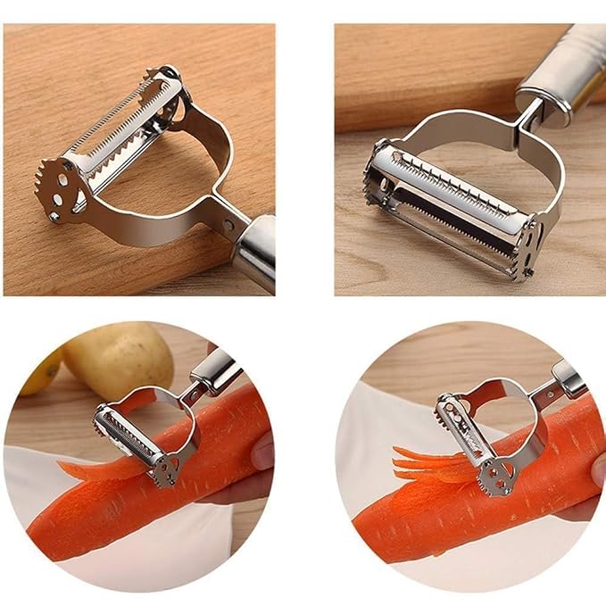 2-in-1 Stainless Steel Vegetable Peeler & Julienne Slicer – Kitchen Vegetable Cutter
