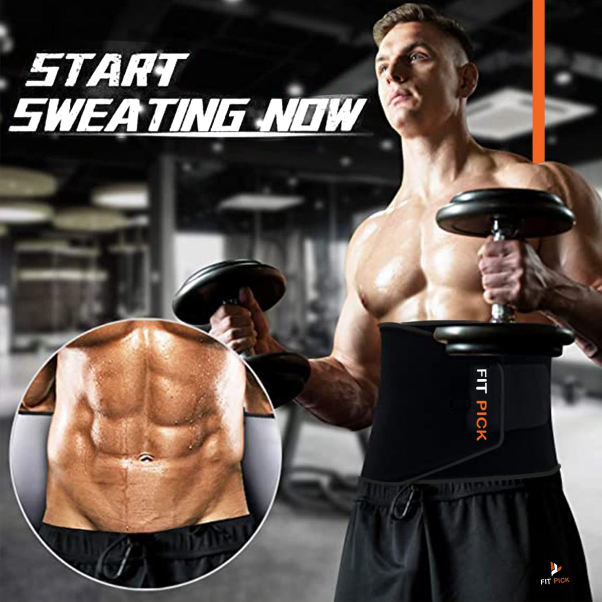 Sweat Belt Abdominal Belt for Men & Women – Workout Waist Belt