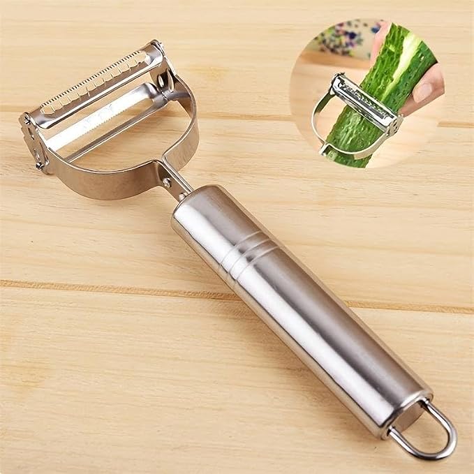 2-in-1 Stainless Steel Vegetable Peeler & Julienne Slicer – Kitchen Vegetable Cutter
