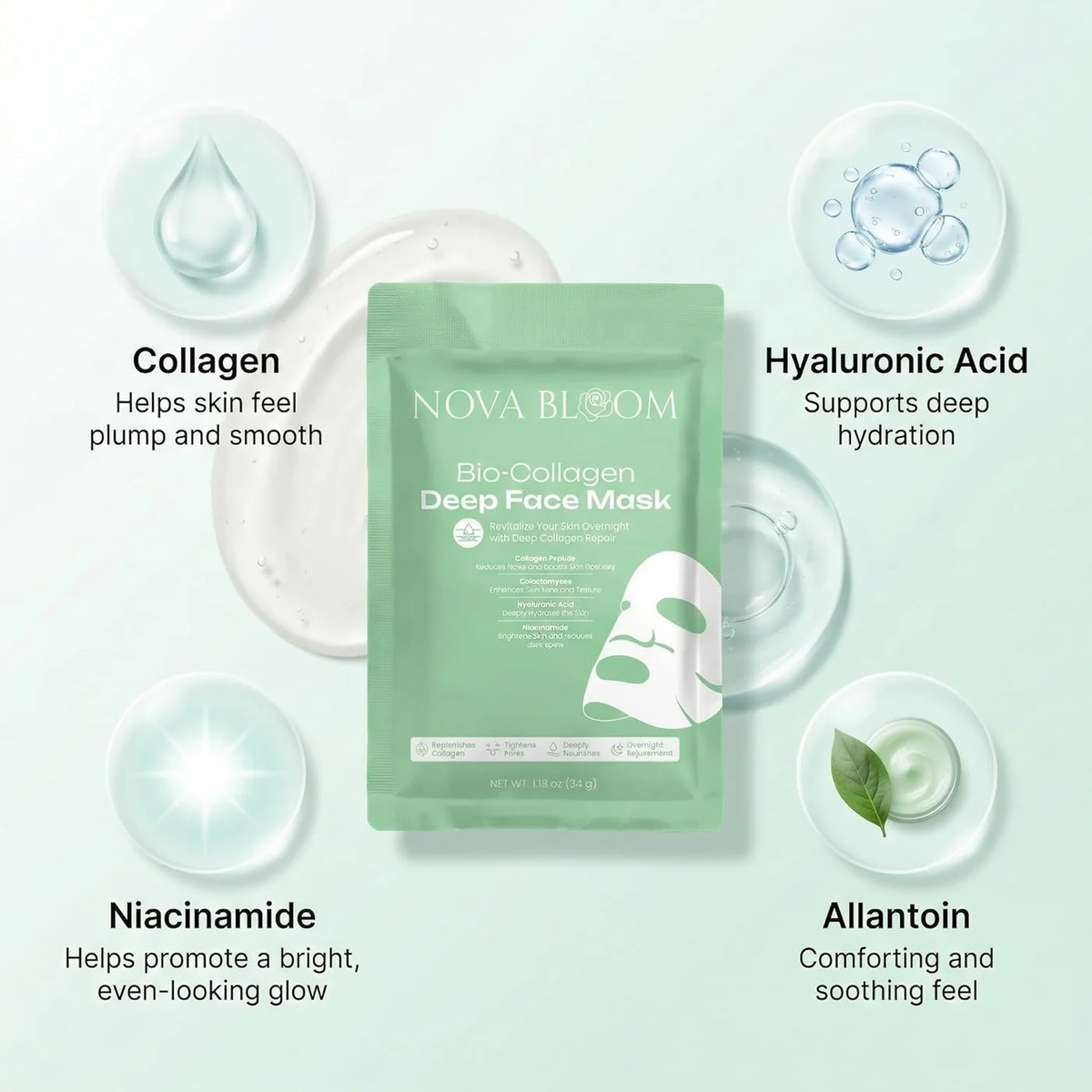 Bio-Collagen Face Mask – Hydrating & Skin-Loving Facial Mask