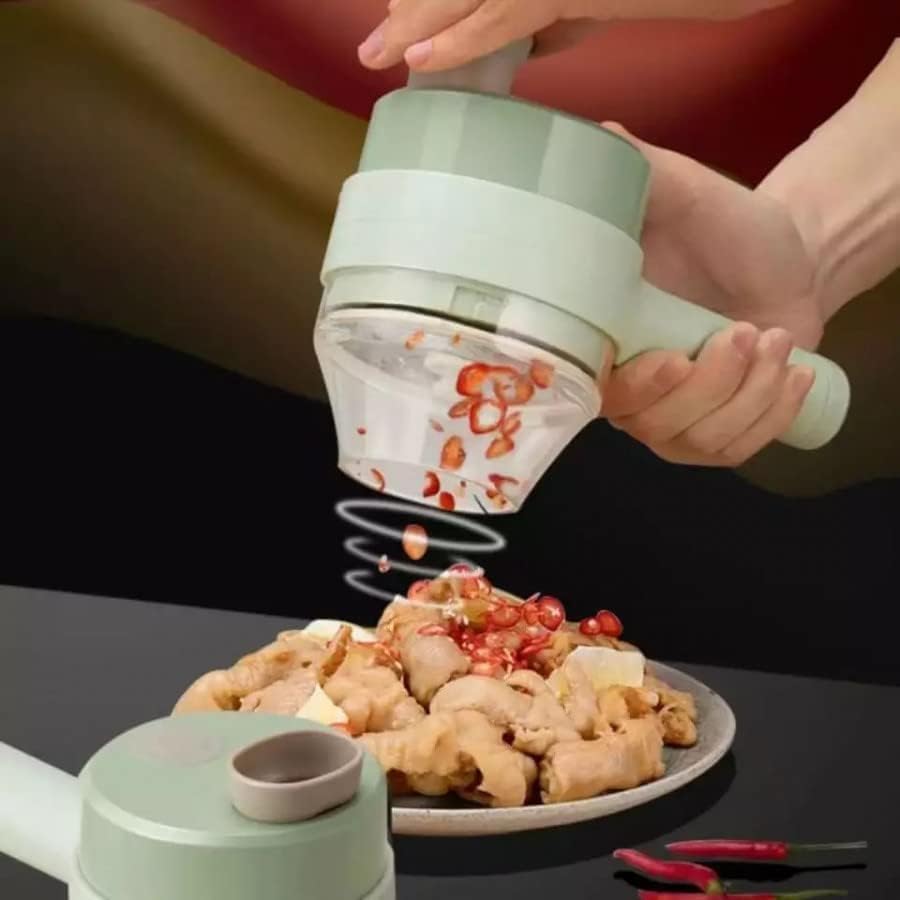 4-in-1 Electric Vegetable Cutter, Slicer, Grater & Chopper