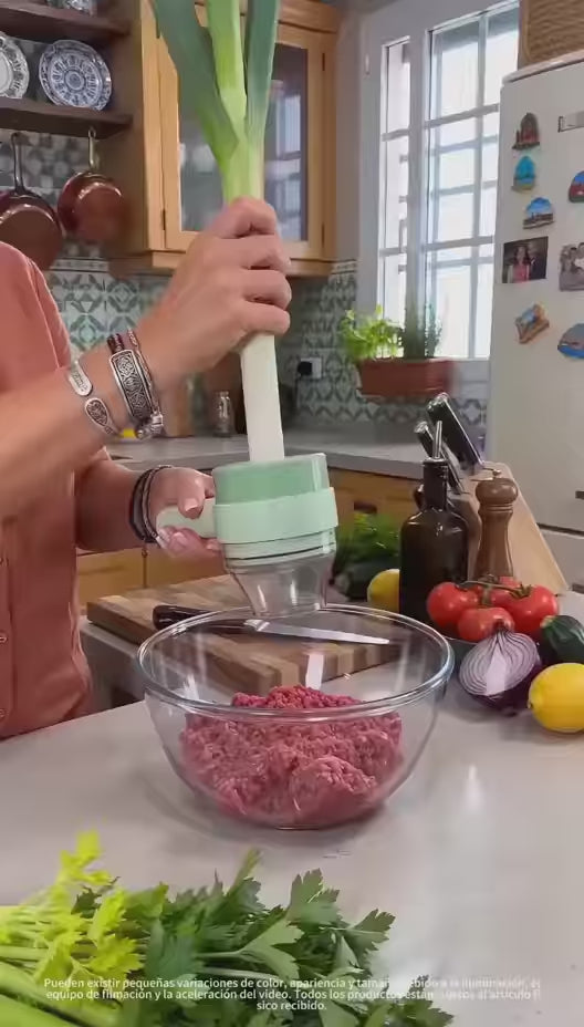 4-in-1 Electric Vegetable Cutter, Slicer, Grater & Chopper